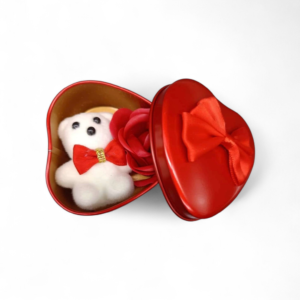 Heart Shape Teddy Flower Box Small (Pack of 10)