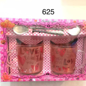 Coffee Mug with Spoon 2pc Glass mug set