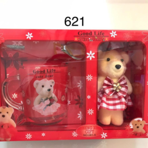Coffee Mug Set with Spoon and Teddy Bear