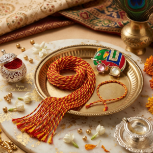 Hand Crafted Raksha Sutra (Red Yellow Golden Thread)