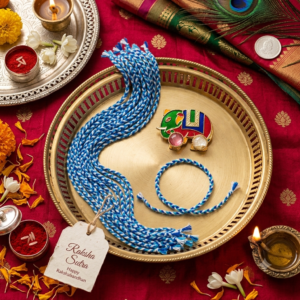 Hand Crafted Raksha Sutra (Blue White Thread)