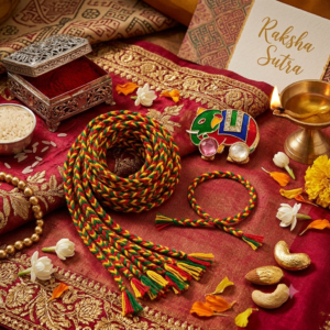 Hand Crafted Raksha Sutra (Red Yellow Green Thread)