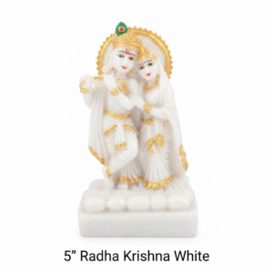 5 Inch Radha Krishna White